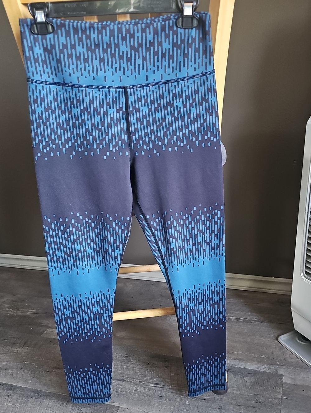 ZYIA Blue and Navy Droplet-Print Kids Leggings